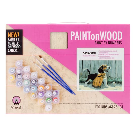 Abroli Small Good Catch Paint On Wood by Number Kit
